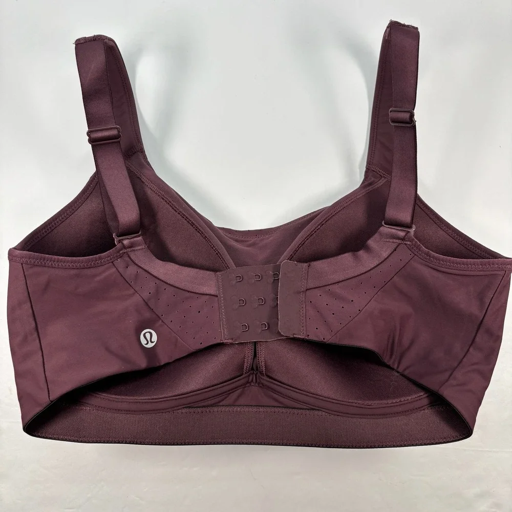 Lululemon Women 32E Run Times Bra High Support Adj Plum Burgundy Activewear Gym